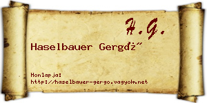 Haselbauer Gergő névjegykártya